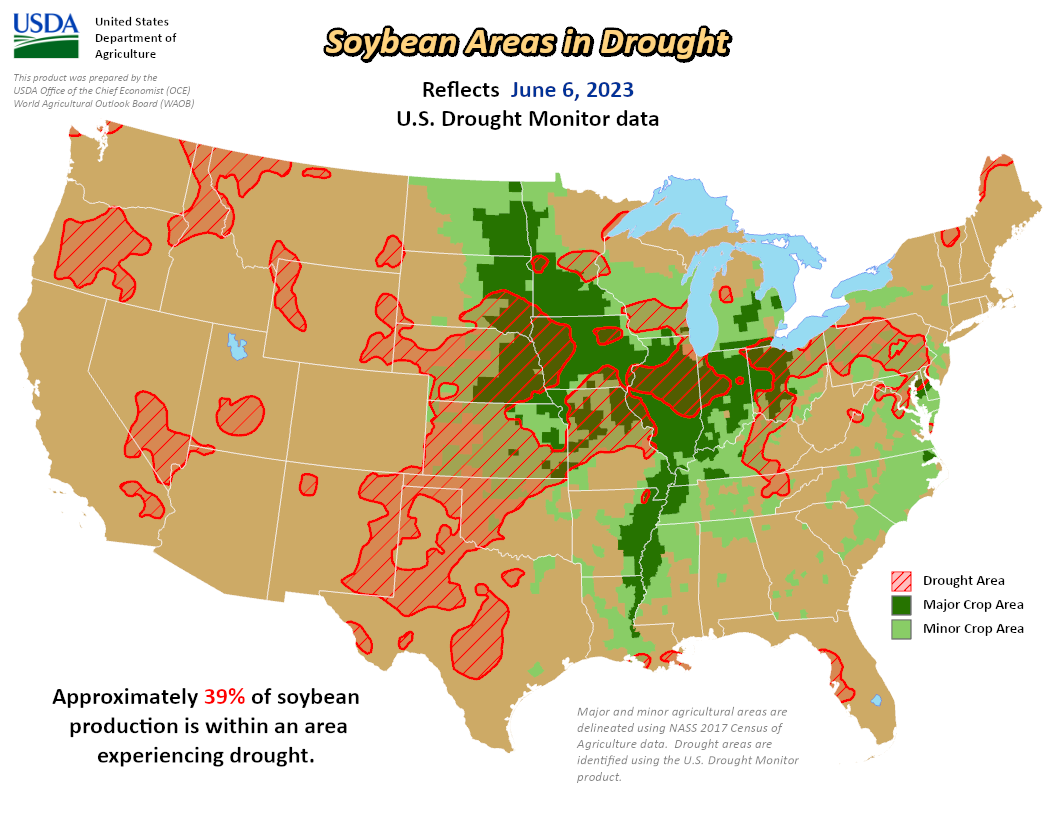 soybeans drought map